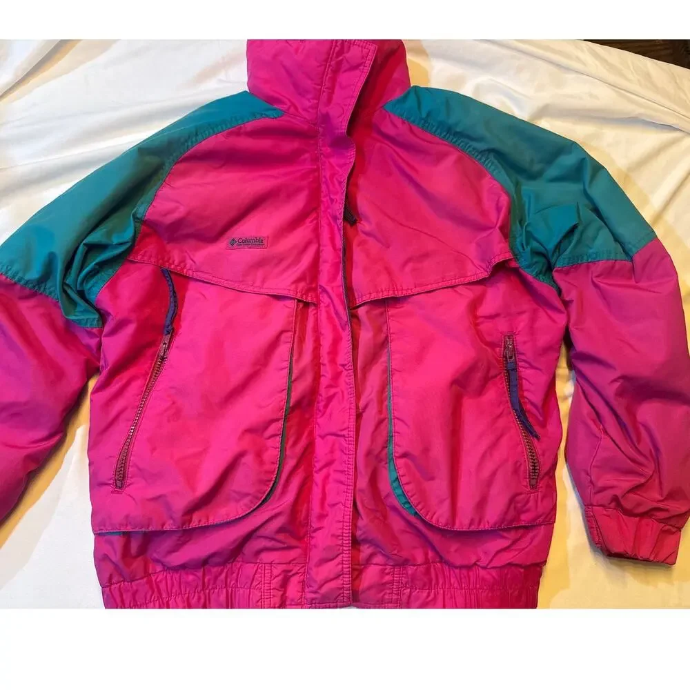 Columbia Powder Keg Womens M 3-in-1 Ski Jacket Reversible Liner Vintage